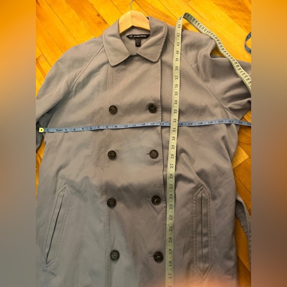 Zara Blue Belted Trench Coat S-M - Picture 8 of 8